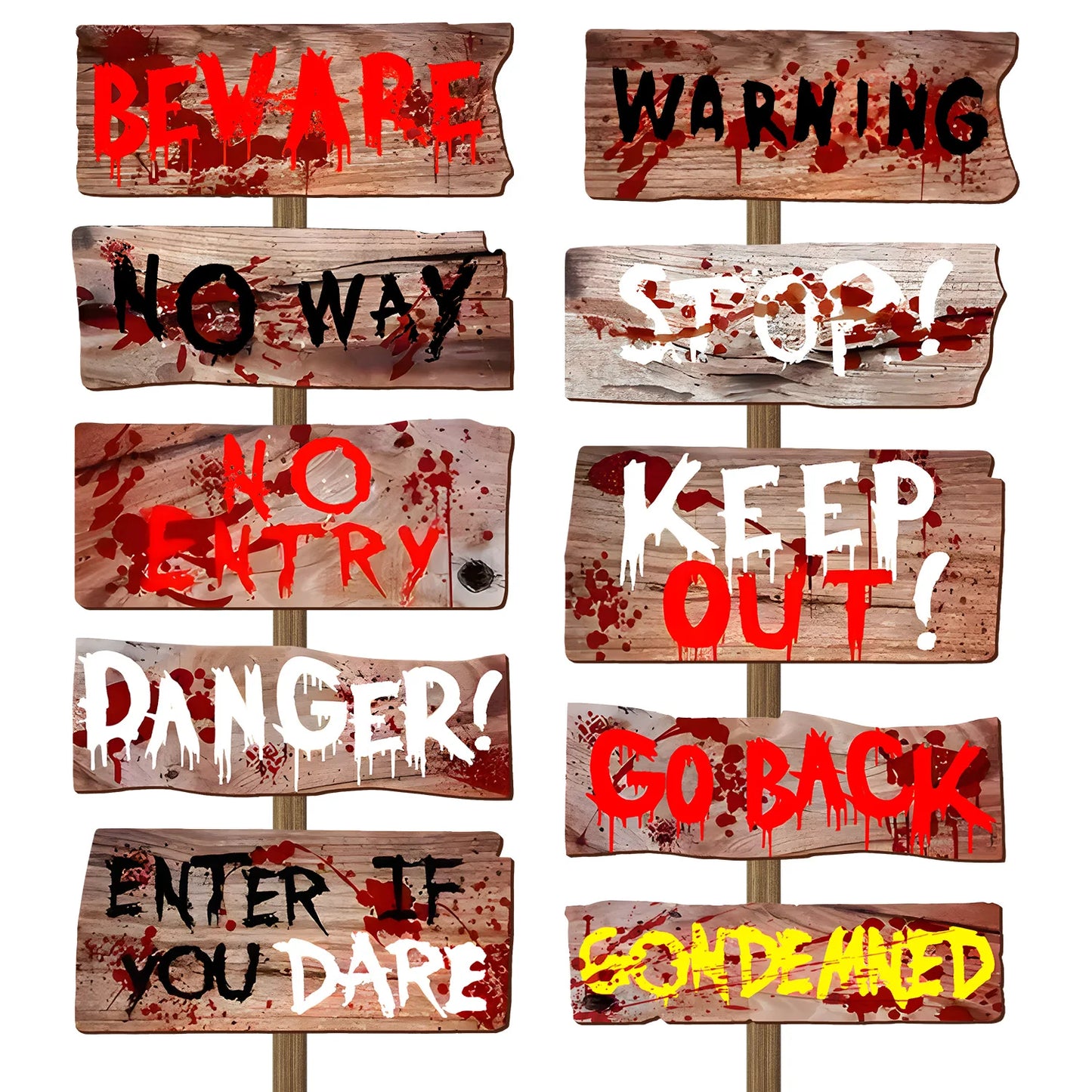 Halloween-Papierwarnschilder für Halloween