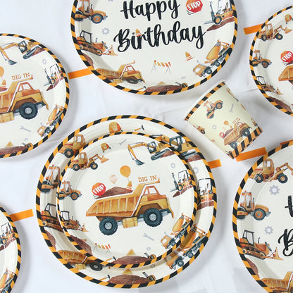 Baustellen Bagger Pappgeschirr