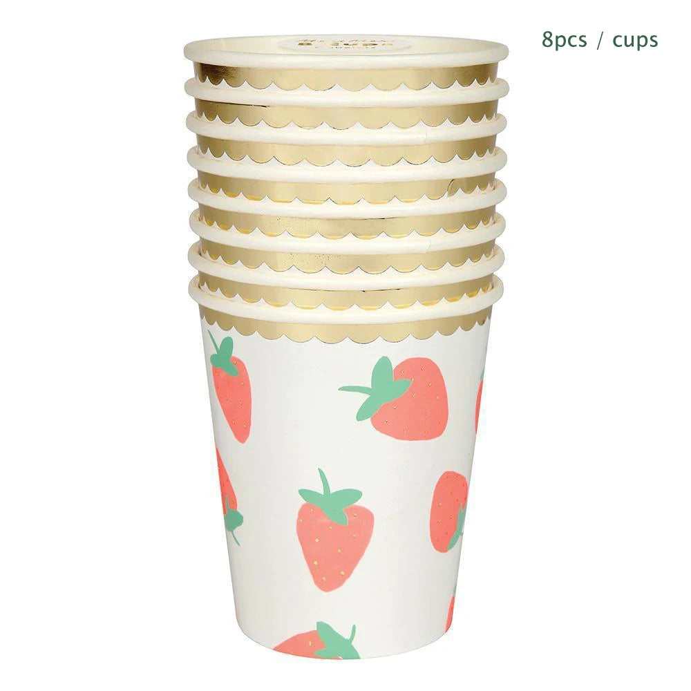 Erdbeer Party Einweggeschirr