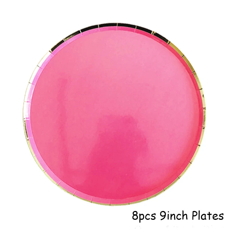 Pink Gold Party Pappgeschirr