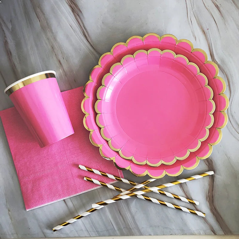 Pink Gold Party Pappgeschirr