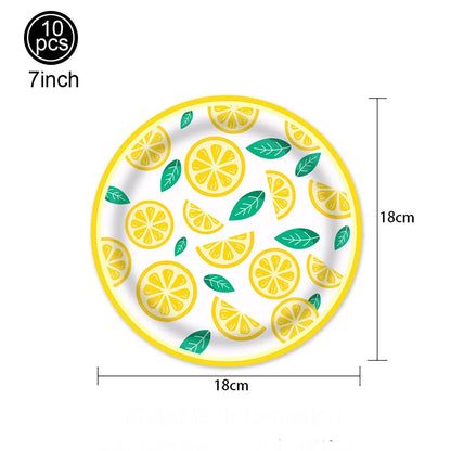 Gelbe Zitronen, Partyzubehör Pappgeschirr