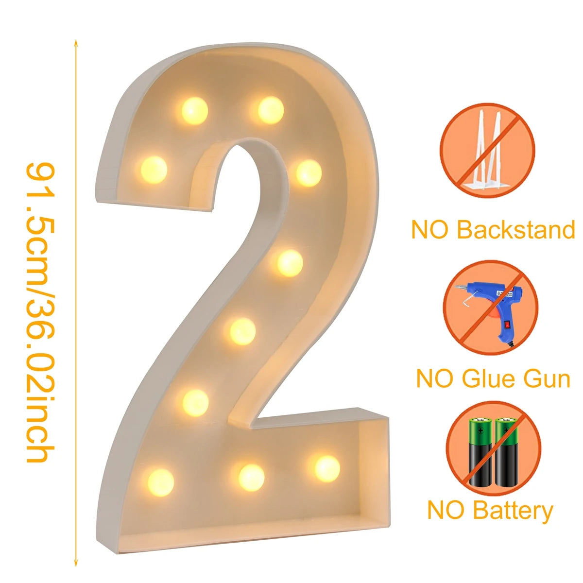 XXL LED Geburtstagszahlen 91,5 cm