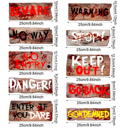 Halloween-Papierwarnschilder für Halloween
