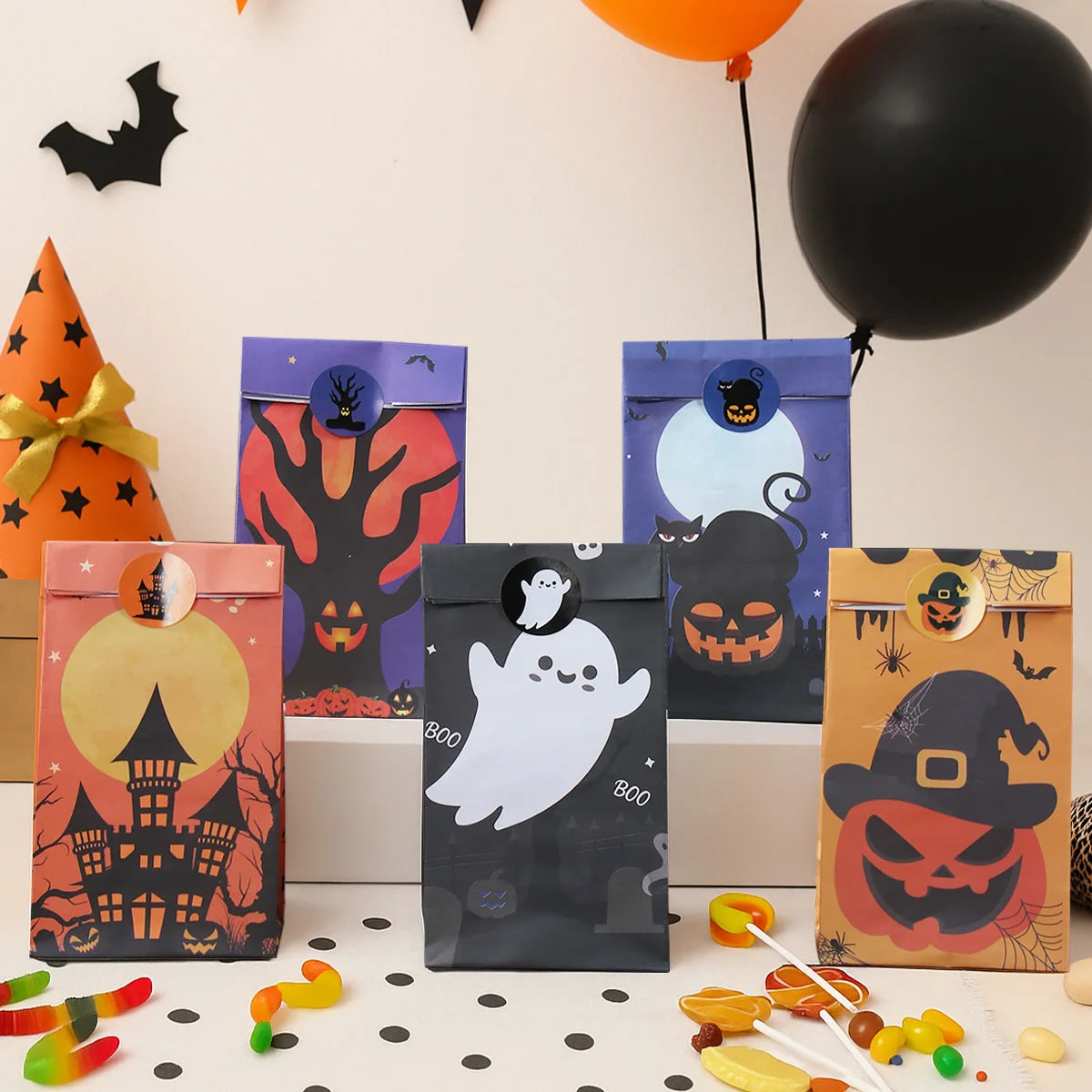 Halloween-Geschenktüten ideal für Süßes oder Saures,