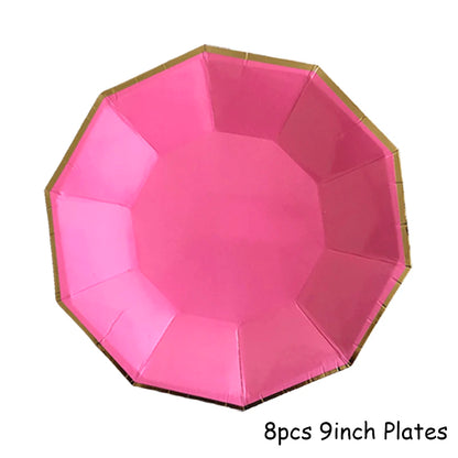 Pink Gold Party Pappgeschirr
