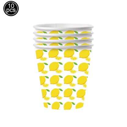 Gelbe Zitronen, Partyzubehör Pappgeschirr