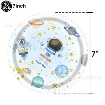 Astronauten-Pappteller im Space-Design