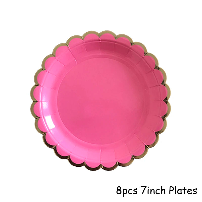 Pink Gold Party Pappgeschirr