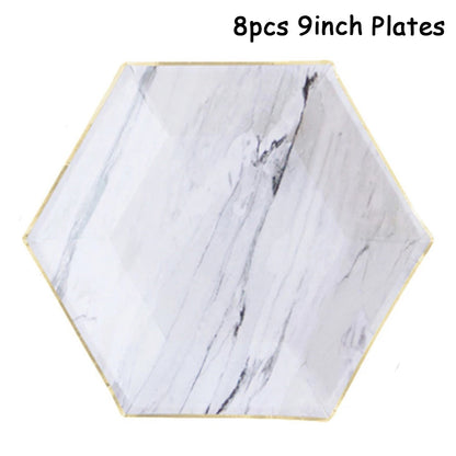 Weißes Thema Party Pappgeschirr