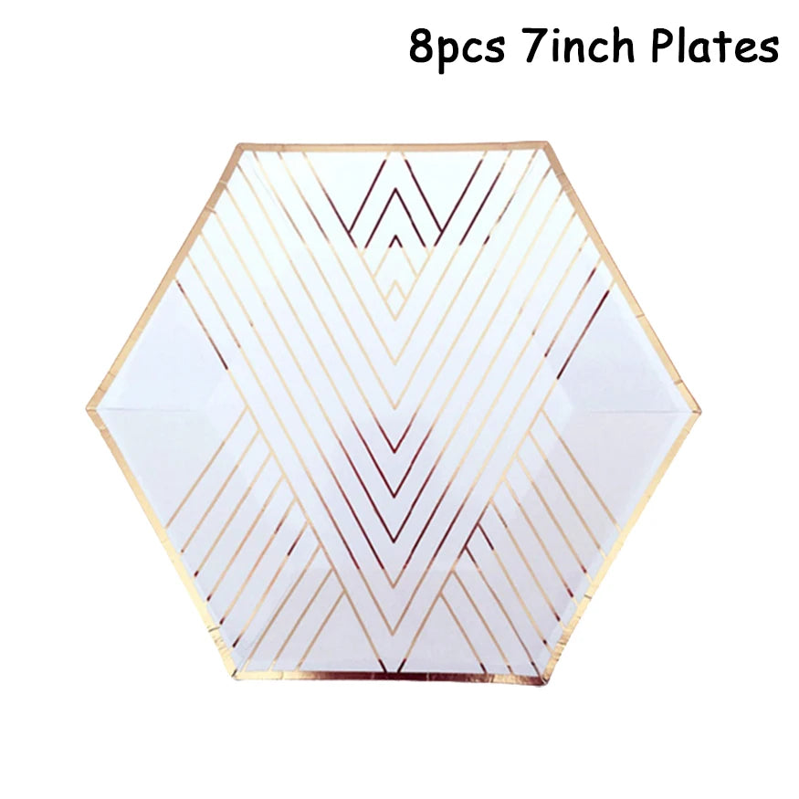 Weißes Thema Party Pappgeschirr