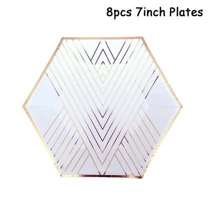 Weißes Thema Party Pappgeschirr