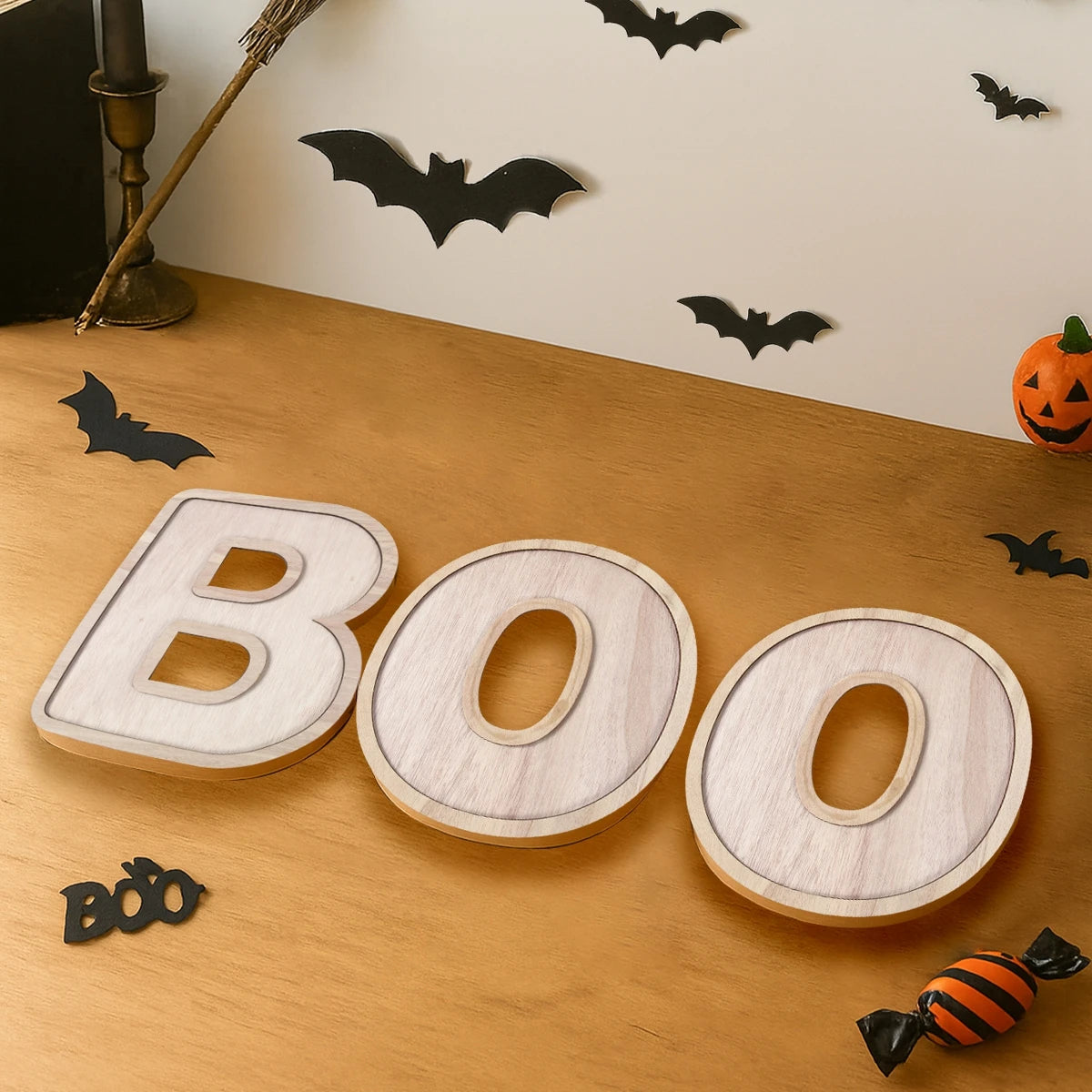 Halloween-Holztablett, Partyteller, Fledermausförmige Palette für Halloween-Dekoration