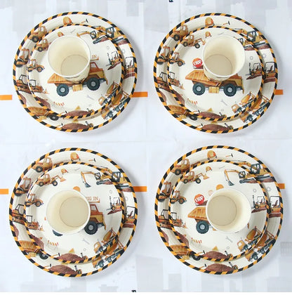 Baustellen Bagger Pappgeschirr