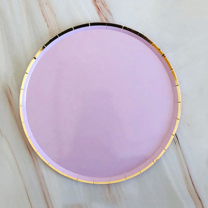 Lila Gold Party Pappgeschirr