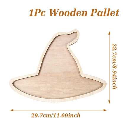 Halloween-Holztablett, Partyteller, Fledermausförmige Palette für Halloween-Dekoration