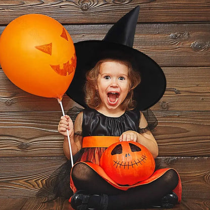 Halloween-Hexenhüte in Schwarz mit Seil zum Aufhängen