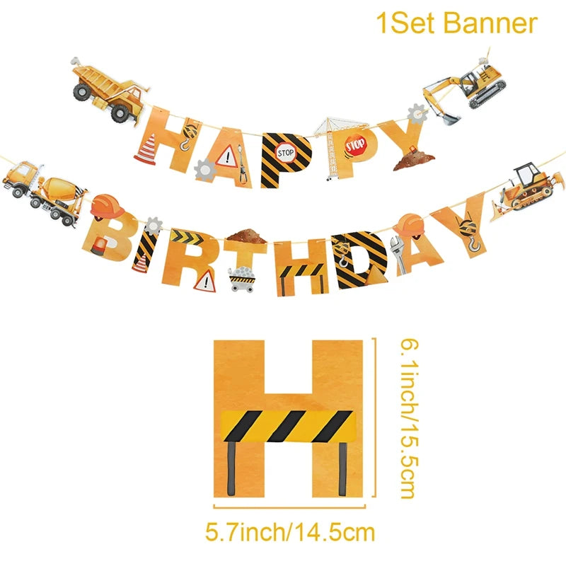 Baustellen Bagger Pappgeschirr