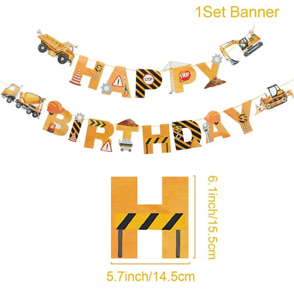 Baustellen Bagger Pappgeschirr