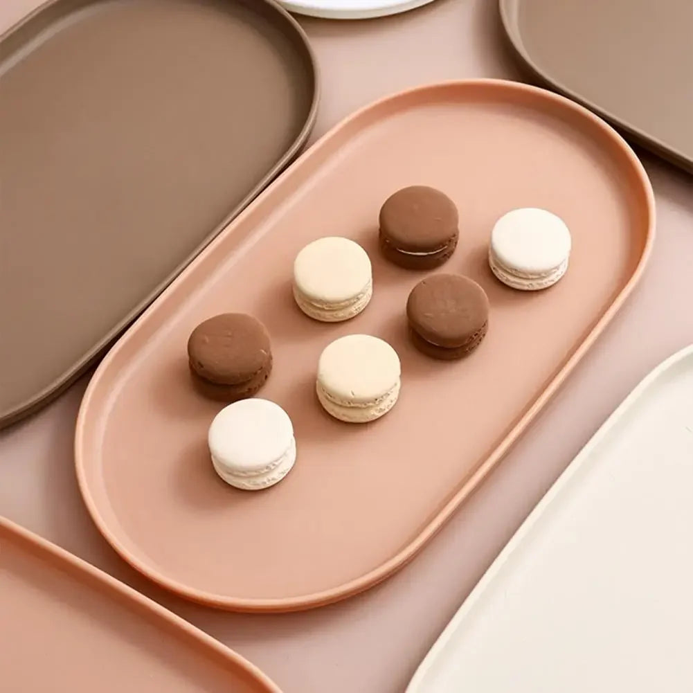 Desserttablett, stapelbares, ovales Serviertablett