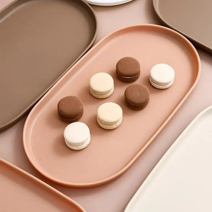 Desserttablett, stapelbares, ovales Serviertablett