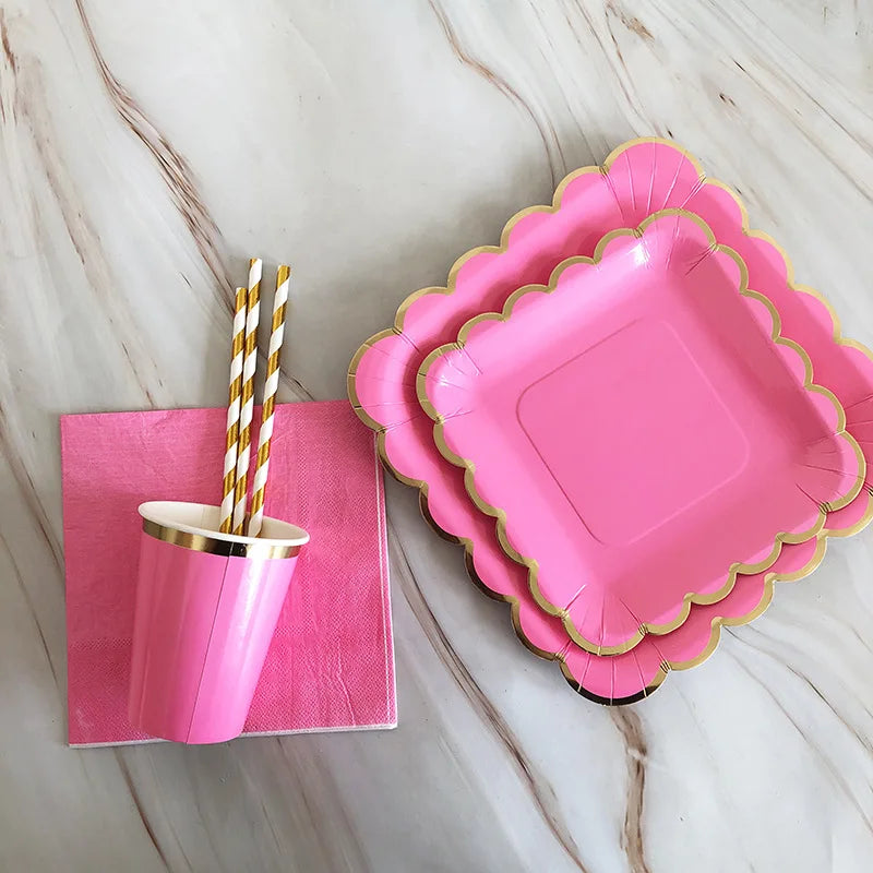 Pink Gold Party Pappgeschirr