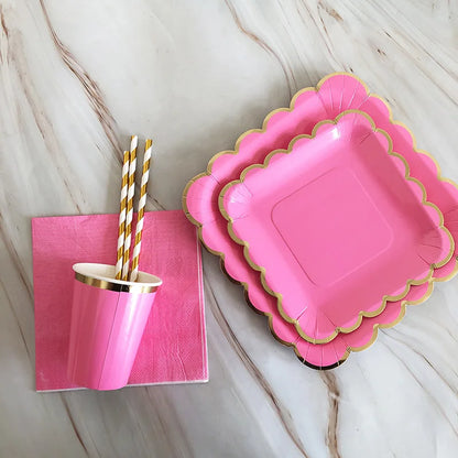 Pink Gold Party Pappgeschirr