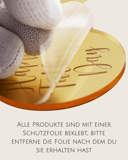 Personalisierte Namensschilder für Gläser & Tischkarten (Set mit 10/20/50 Stück)