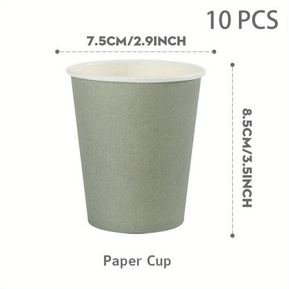 Pappgeschirr-Set in Salbeigrün