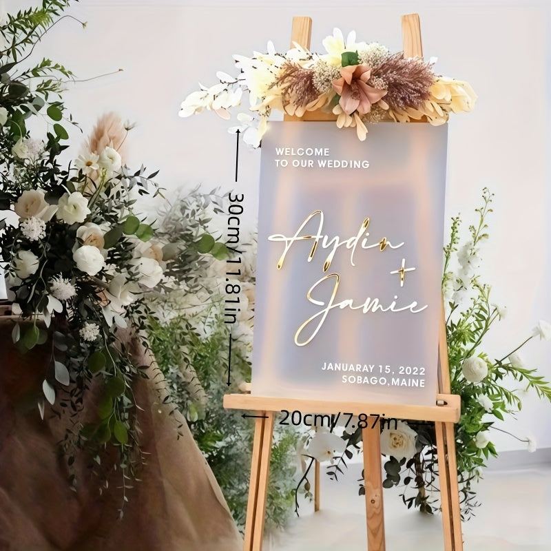 Acryl-Hochzeitsschild „Welcome to Our Wedding“ – modernes Design personalisierbar