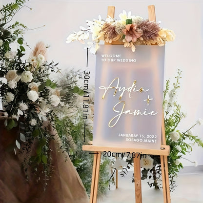 Acryl-Hochzeitsschild „Welcome to Our Wedding“ – modernes Design personalisierbar