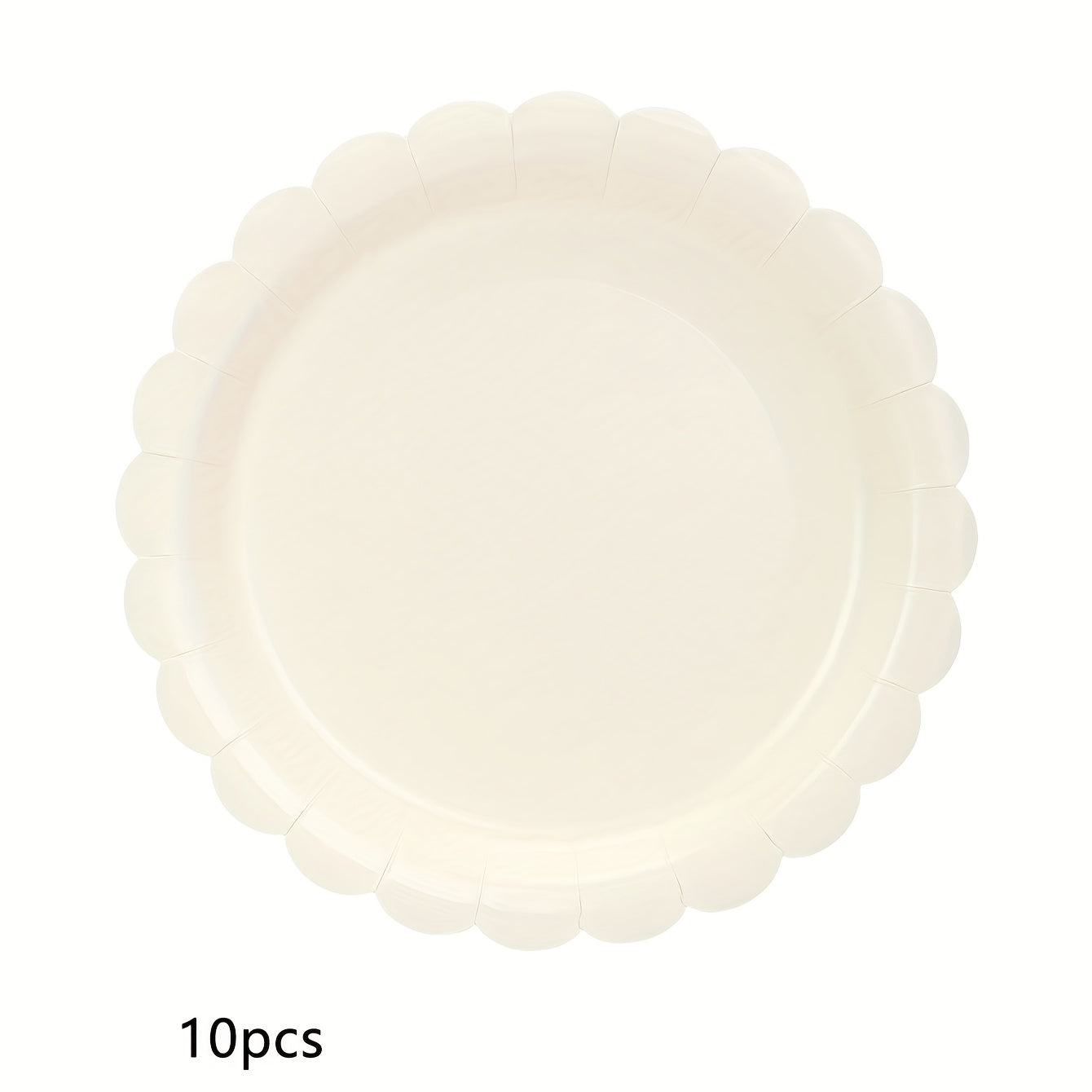 Elfenbeinfarbene Pappteller mit Muschelrand