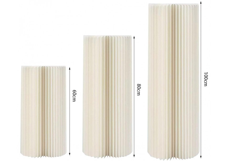 Faltbare Wabenpapier-Säule creme